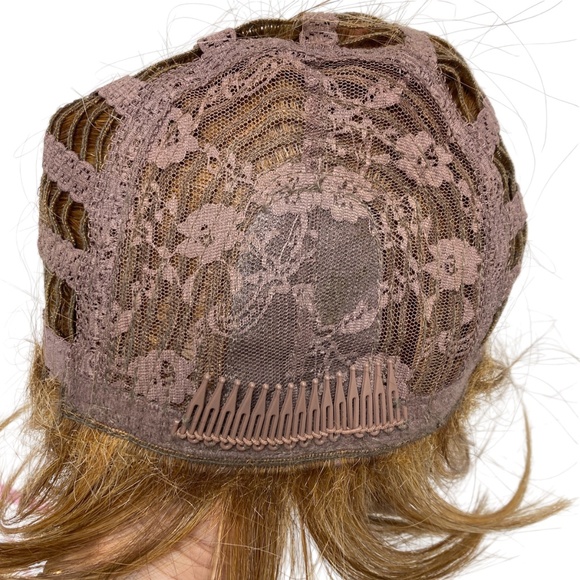 wig SHAKE-N-GO red / blonde 19" long average straight bangs synthetic 5.4oz Mod - Picture 13 of 17